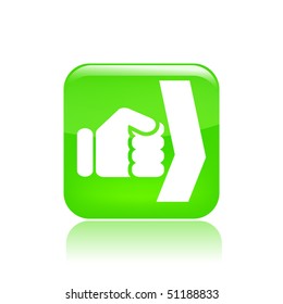 Vector illustration of modern glossy black icon depicting a fist