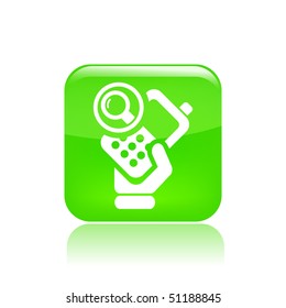 Vector illustration of modern glossy black icon depicting a cellular phone zoom