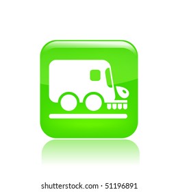 Vector illustration of modern glossy black icon depicting a street cleaner