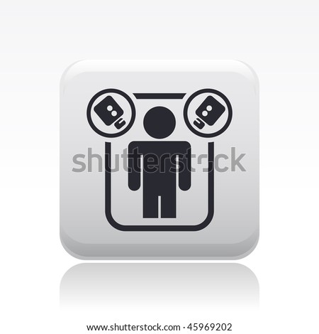 Vector illustration of modern glossy black icon depicting a reality-show concept