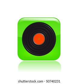 Vector illustration of modern glossy green icon depicting a realistic disco