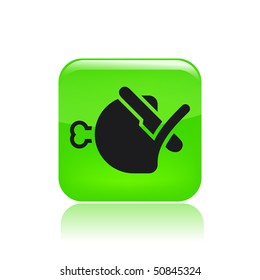 Vector illustration of modern glossy green icon depicting a meat icon