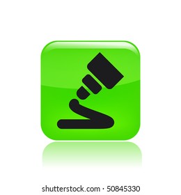 Vector illustration of modern glossy green icon depicting a sauce icon