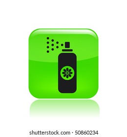 Vector illustration of modern glossy green icon depicting a spray icon