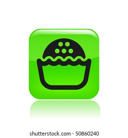 Vector illustration of modern glossy green icon depicting a snack icon