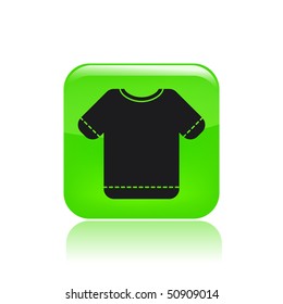 Vector illustration of modern glossy green icon depicting a clothing icon