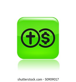 Vector illustration of modern glossy green icon depicting a reimbursement death