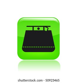 Vector illustration of modern glossy green icon depicting a clothing icon