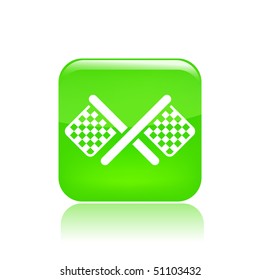 Vector illustration of modern glossy green icon depicting a race icon