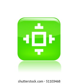 Vector illustration of modern glossy green icon depicting a pixel icon