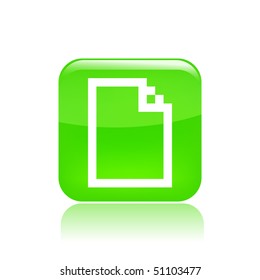 Vector illustration of modern glossy green icon depicting a pixel icon