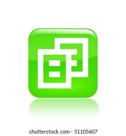 Vector illustration of modern glossy green icon depicting a pixel computer icon