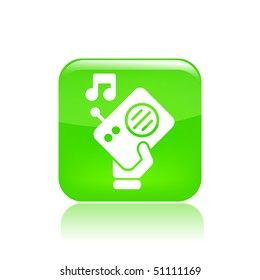 Vector illustration of modern glossy green icon depicting a radio