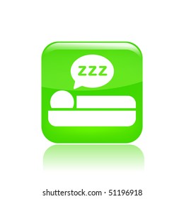 Vector illustration of modern glossy green  icon depicting sleep