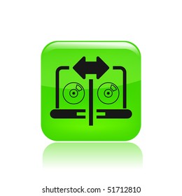 Vector illustration of modern glossy green icon depicting a music sharing