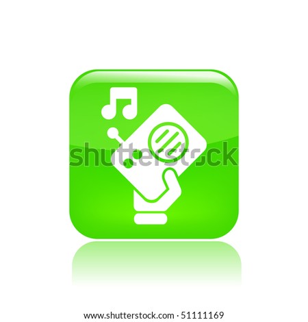 Vector illustration of modern glossy green icon depicting a radio