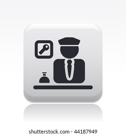 Vector illustration of modern glossy icon depicting a hotel porter symbol