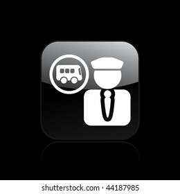 Vector illustration of modern glossy icon depicting a bus conductor symbol