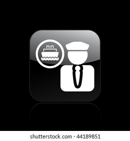 Vector illustration of modern glossy icon depicting a ship captain symbol