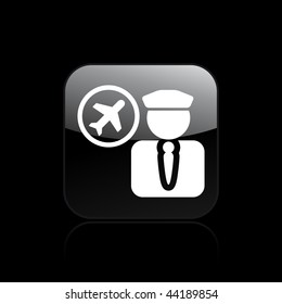 Vector illustration of modern glossy icon depicting a airman symbol