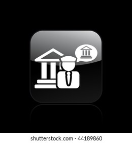 Vector illustration of modern glossy icon depicting a guidebook symbol