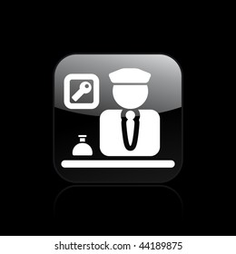 Vector illustration of modern glossy icon depicting a hotel porter symbol