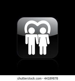 Vector illustration of modern glossy icon depicting a pair of lovers symbol