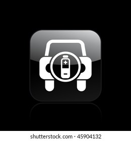 Vector illustration of modern glossy icon depicting a electric Car