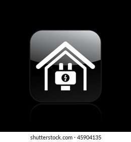 Vector illustration of modern glossy icon depicting a current in a dwelling