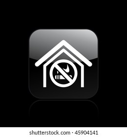 Vector illustration of modern glossy icon depicting a smoking in enclosed