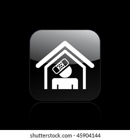 Vector illustration of modern glossy icon depicting a domestic accident
