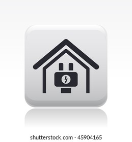 Vector illustration of modern glossy icon depicting a current in a dwelling