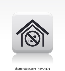 Vector illustration of modern glossy icon depicting a smoking in enclosed