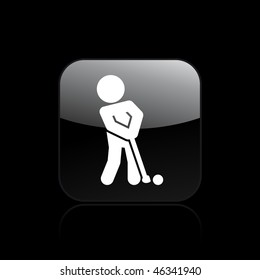 Vector illustration of modern glossy icon depicting a golf player