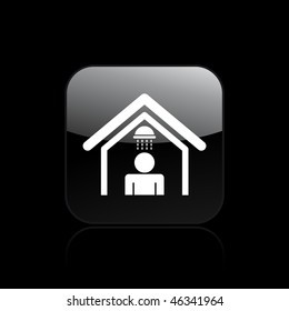 Vector illustration of modern glossy icon depicting a shower cabin