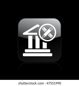 Vector illustration of modern glossy icon depicting a classic ancient architecture concept