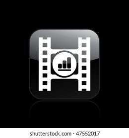 Vector illustration of modern glossy icon depicting a levels button of a video player