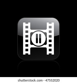 Vector illustration of modern glossy icon depicting a pause button of a video player