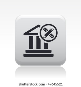 Vector illustration of modern glossy icon depicting a classic ancient architecture concept