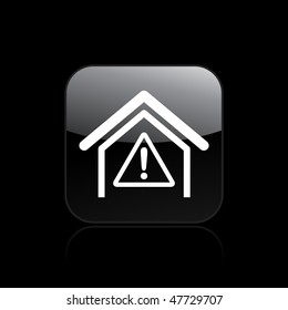 Vector illustration of modern glossy icon depicting a danger signal indoors
