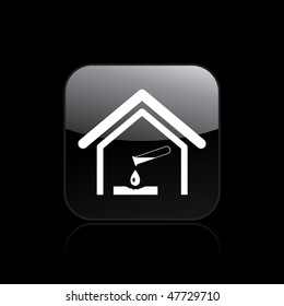 Vector illustration of modern glossy icon depicting a danger signal indoors