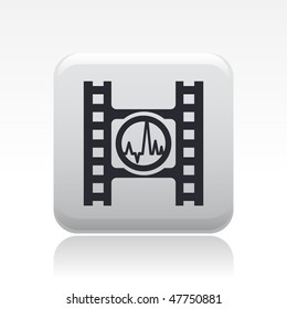 Vector illustration of modern glossy icon depicting a wave button of a video player