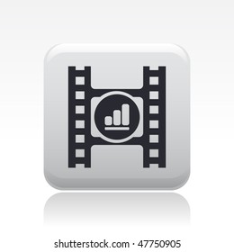 Vector illustration of modern glossy icon depicting a levels button of a video player
