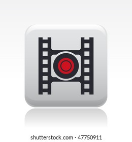 Vector illustration of modern glossy icon depicting a record button of a video player