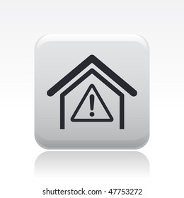Vector illustration of modern glossy icon depicting a danger signal indoors
