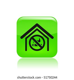 Vector illustration of modern glossy icon depicting a smoking in enclosed