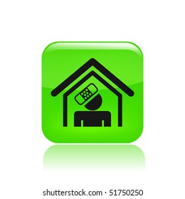 Vector illustration of modern glossy icon depicting a domestic accident