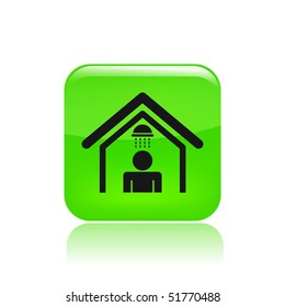 Vector illustration of modern glossy icon depicting a shower cabin