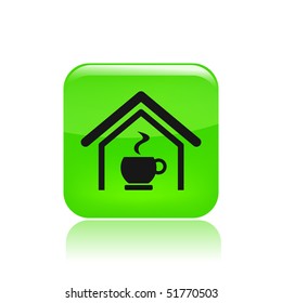 Vector illustration of modern glossy icon depicting a bar or coffee room
