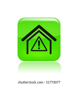 Vector illustration of modern glossy icon depicting a danger signal indoors